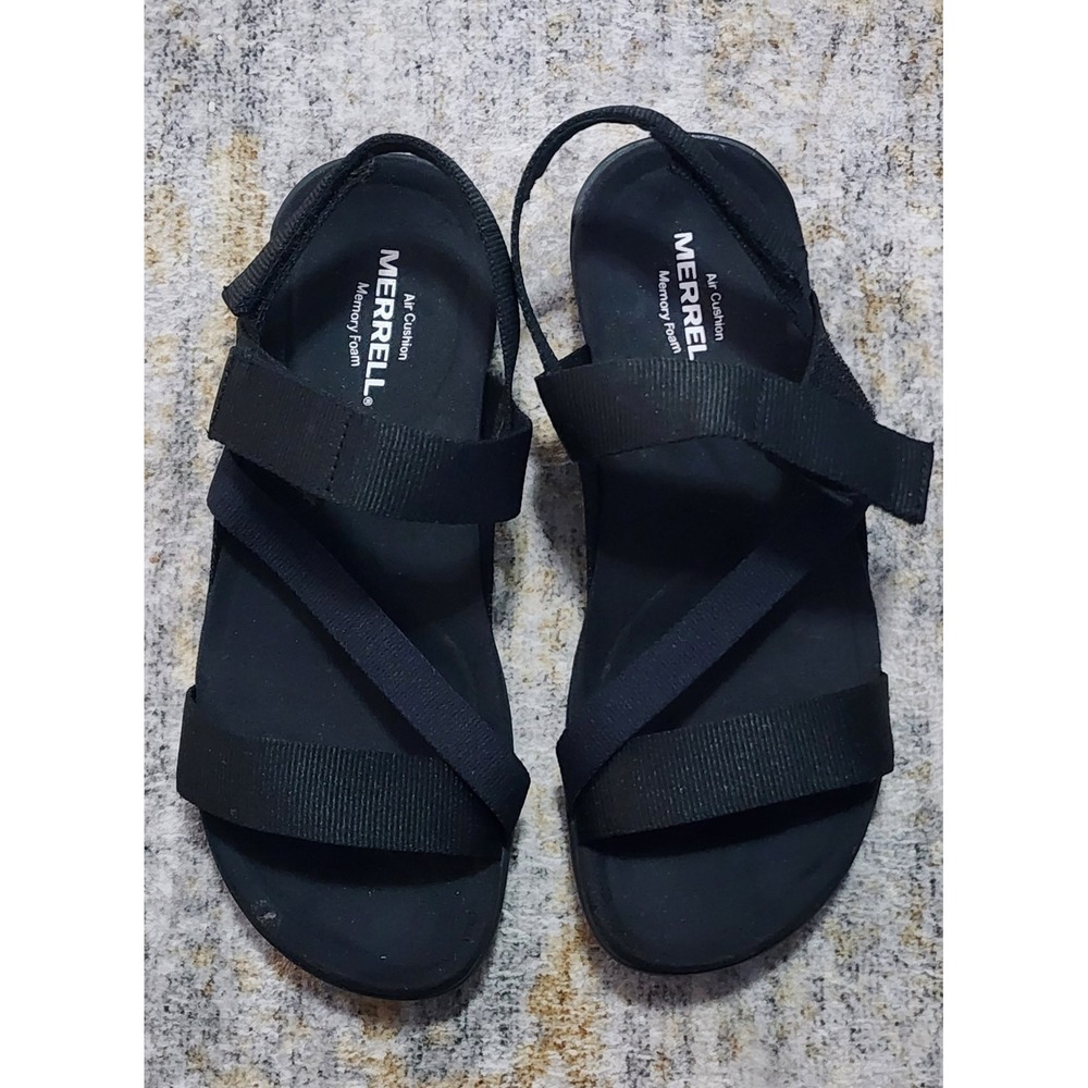 Merrell Womens Slingback Sport Sandal Black Web Strap J004690 Size 6